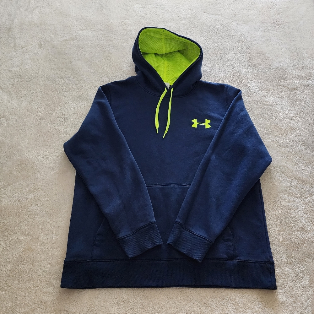 Under Armour UA Rival Fleece Hoodie, Men's Size Large, GUC - Navy - Picture 7 of 8